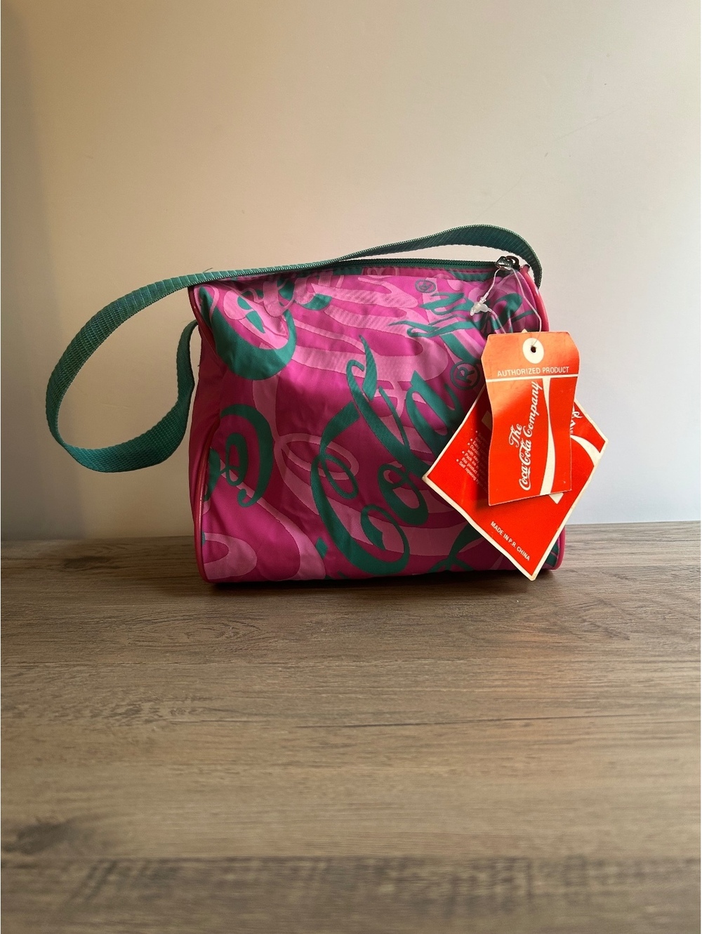 Vintage 1980s Coca Cola Insulated Munch Satchel Pink Lunch Bag NOS
